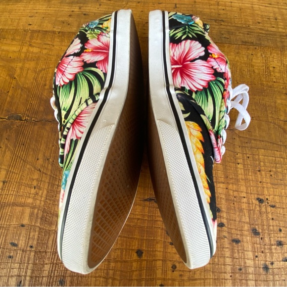 Vans Hawaiian Hibiscus Floral Print Skateboard Sneakers Women’s 8.5 Lace Up - Picture 2 of 11